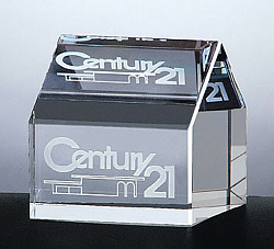 personalized crystal house shape paperweight custom engraved