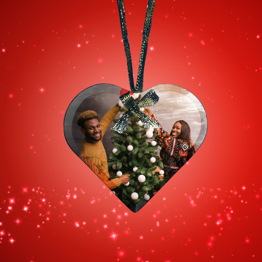 Personalized Glass Beveled Heart Ornament Crystal Images Inc