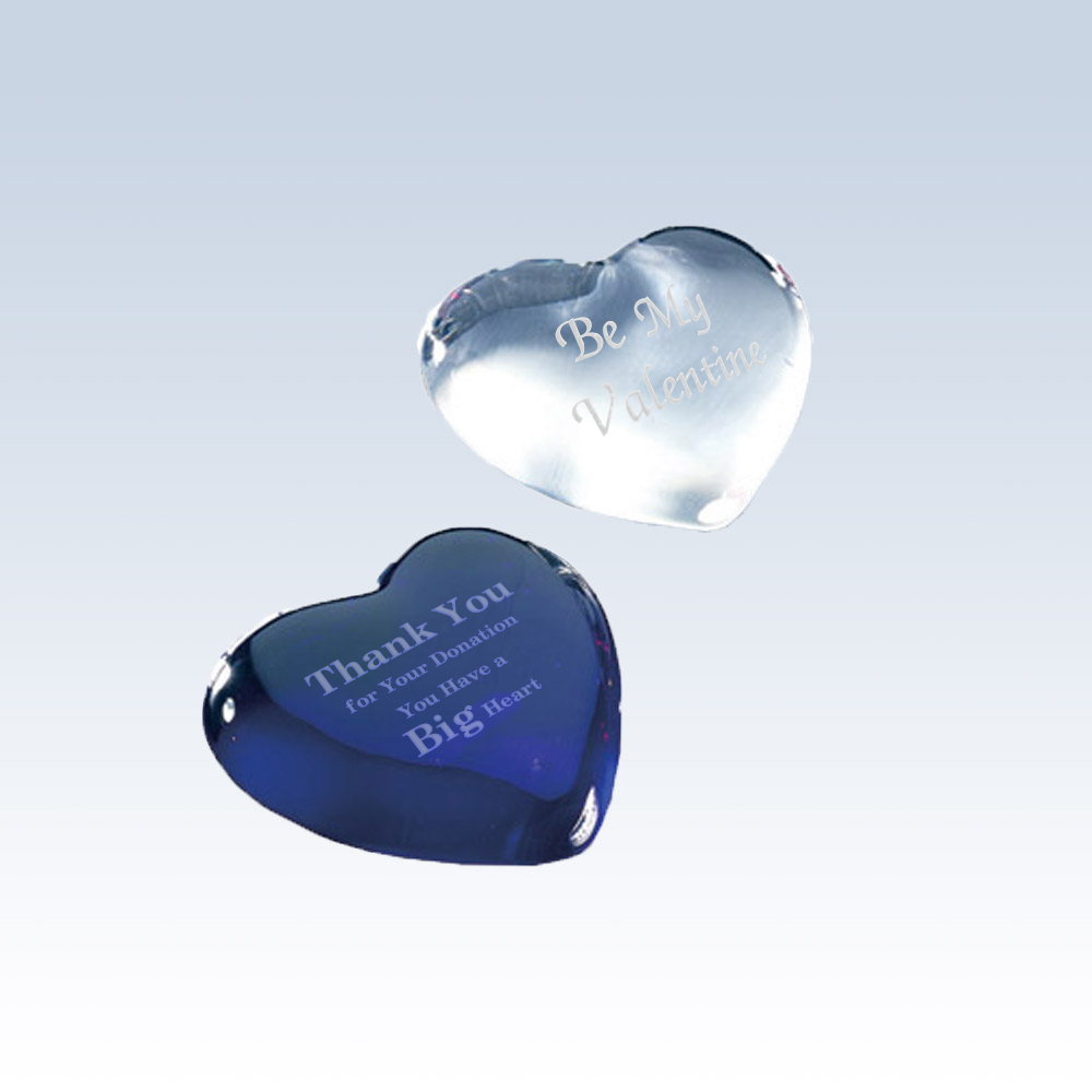 Personalised with any message The Gift Experience Engraved Clear Heart Crystal Paperweight 