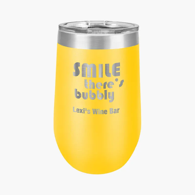 Engraved Stainless Steel Stemless Wine Tumbler - Navy Blue - 16 oz