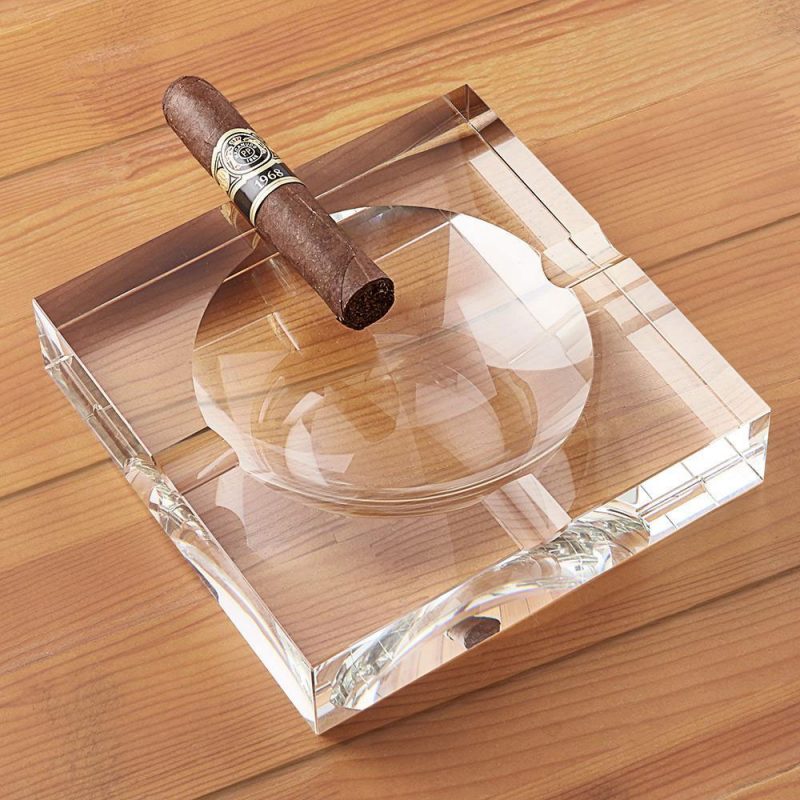 Personalized Crystal Square Cigar Ashtray - Image 2