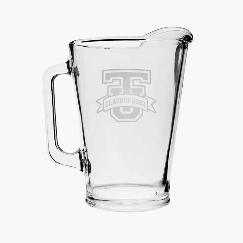 Engraved Glass Beverage Pitcher