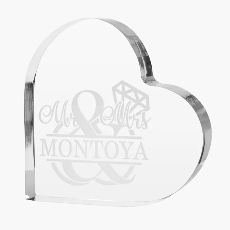 Personalised Acrylic Heart Block, Valentines Gift
