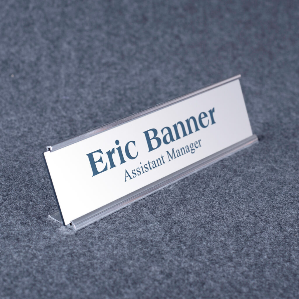 Plastic Desk Name Plate with Metal Holder Crystal Images, Inc.