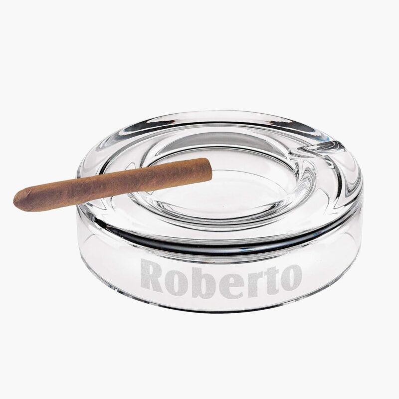 Personalized Crystal Hudson Cigar Ashtray