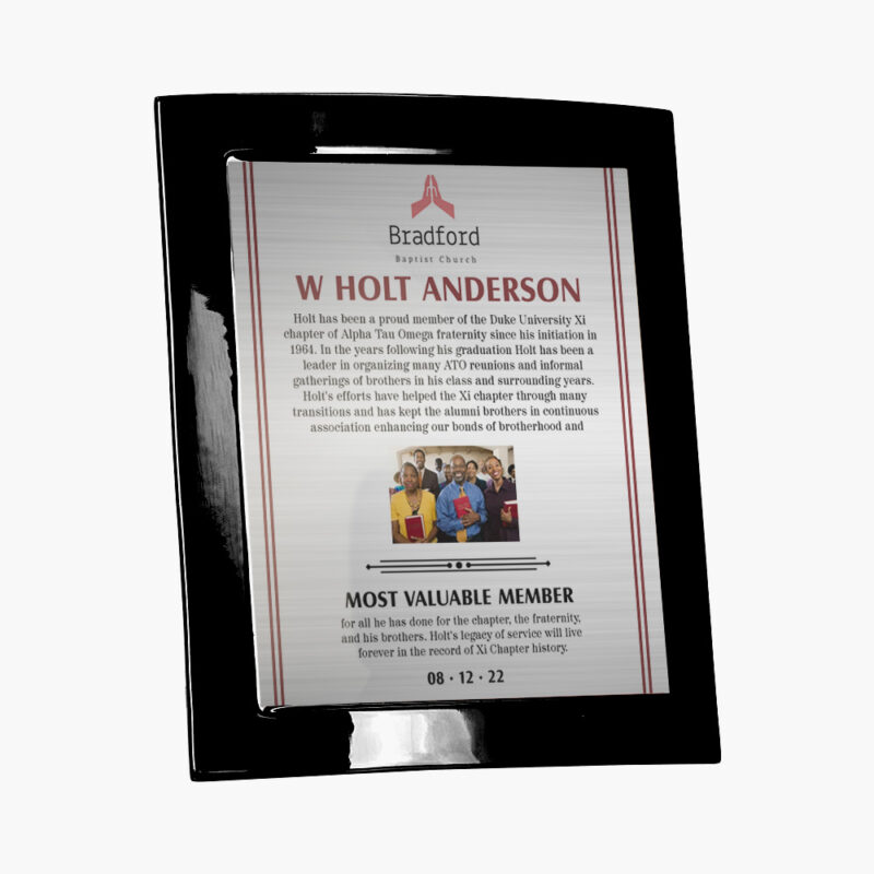 Custom Printed Black Crescent Wall Plaque