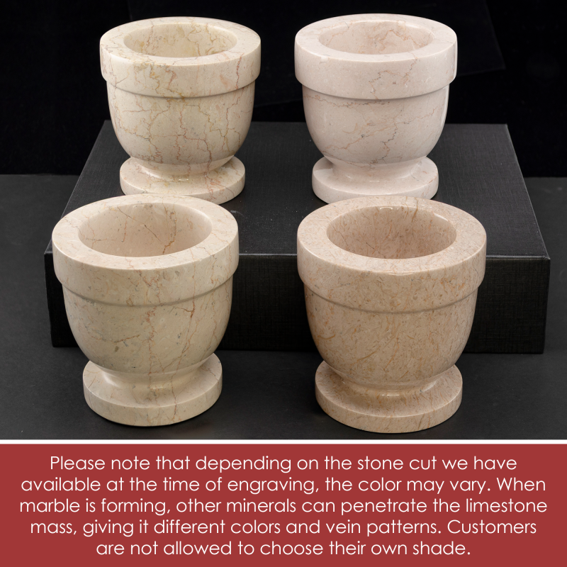Personalized Botticino Marble Mortar and Pestle - Image 5