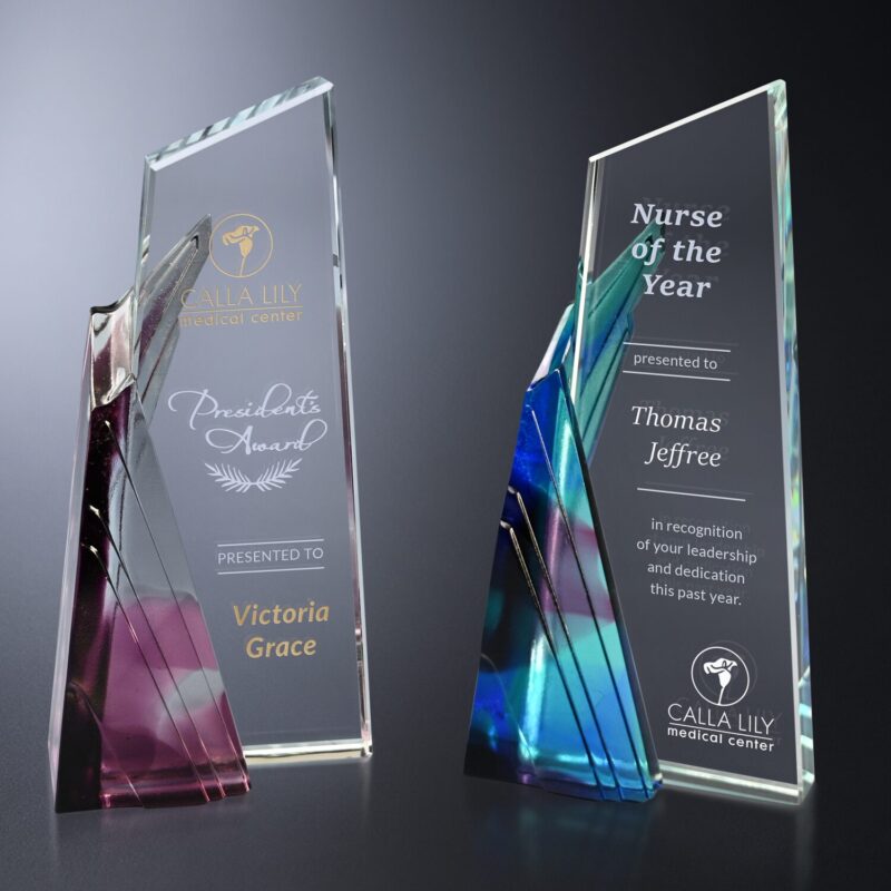 Engraved Crystal Billow Achievement Award - Image 4