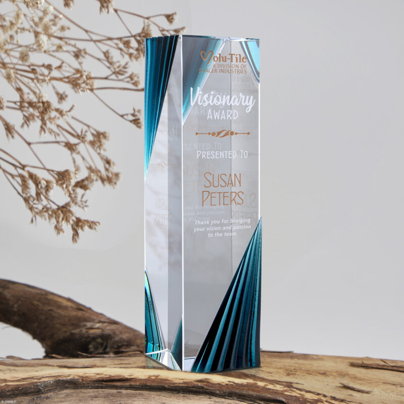 Engraved Crystal Impetus Tower Award - Image 2