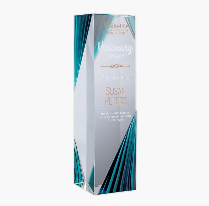 Engraved Crystal Impetus Tower Award