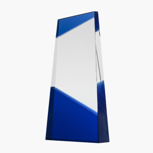 Engraved Crystal Colored Trapezoid Award