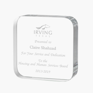 Personalized Crystal Rounded Square Award