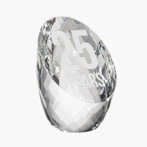 Engraved Crystal Multifaceted Flare Award