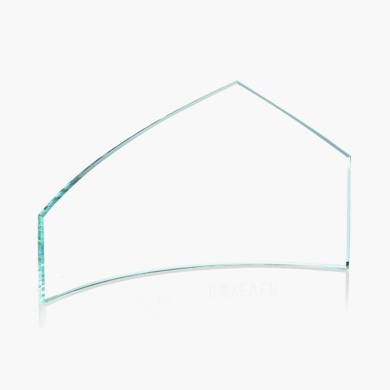 Engraved Glass Slanted Crescent Award