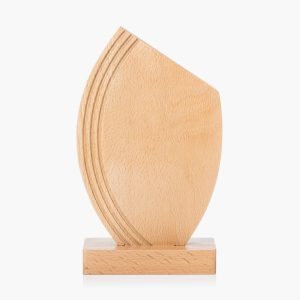 Engraved Beechwood Cut Oval Award
