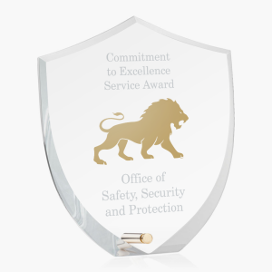 Personalized Acrylic Beveled Shield with Pin