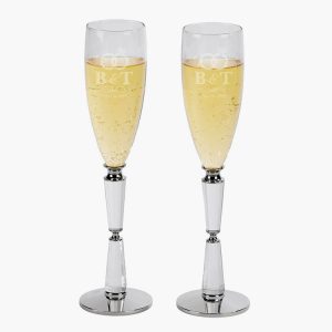 Engraved Facette Toasting Flutes