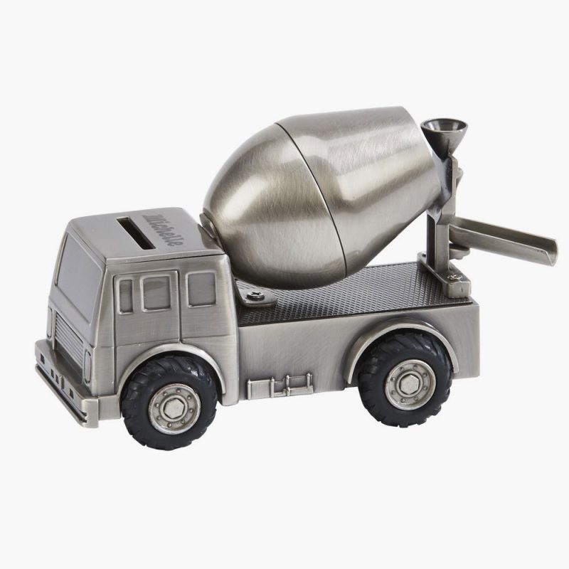 Engraved Mini Cement Mixer Coin Bank