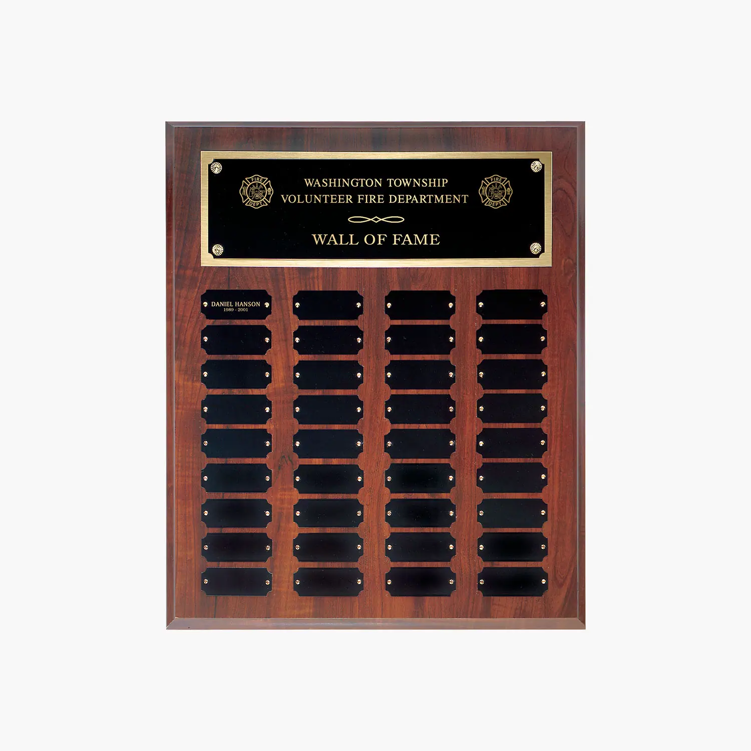 Personalized Cherry Finish Perpetual Wall Plaques - Crystal Images