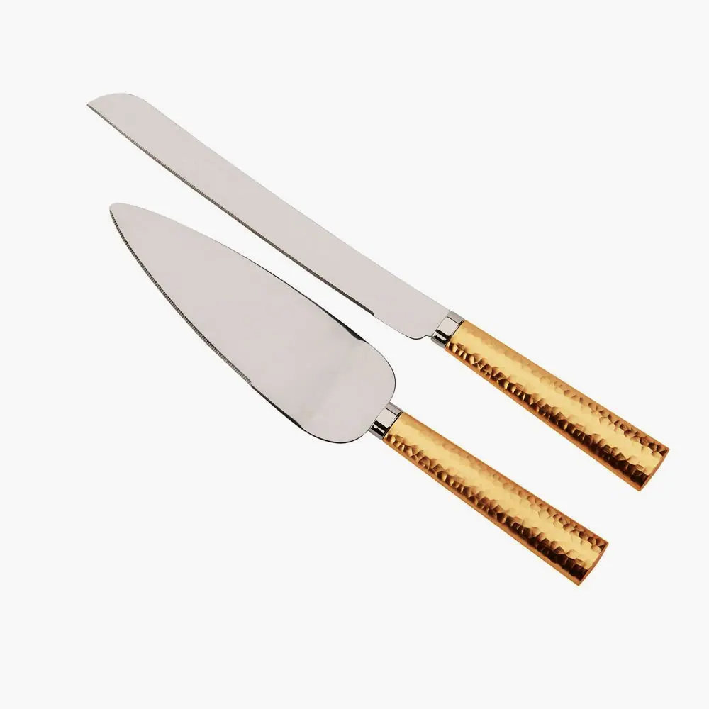 Copper Gold Champagne Flutes & Cake Knife Set – Crystal Images, Inc.