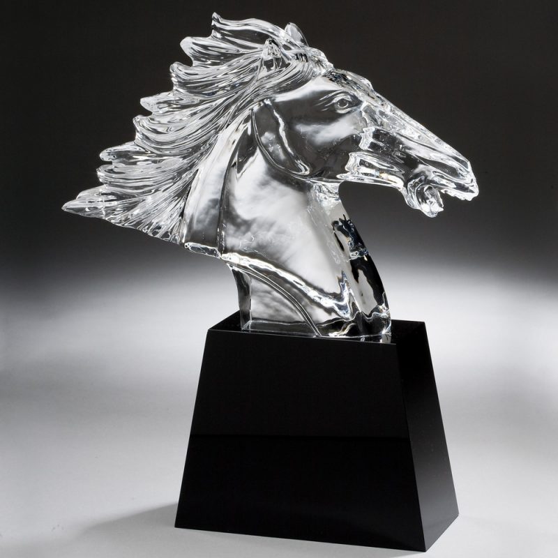 Engraved Crystal Horse Head - Image 2