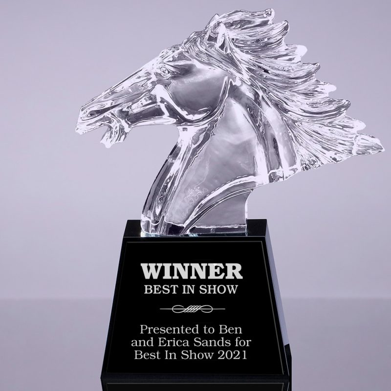 Engraved Crystal Horse Head - Image 4