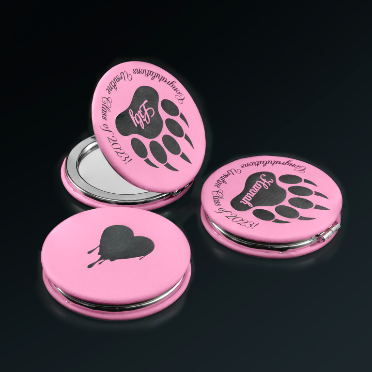 Personalized Leather Compact Mirror Crystal Images, Inc.