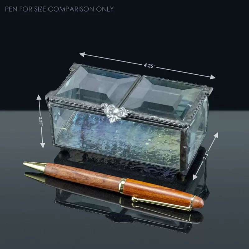Engraved Twin Lid Glass Keepsake Box - Image 3