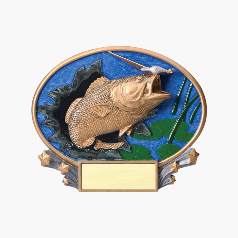 3D Resin Fishing Plaque Trophy Award - Custom Free Lettering - P*54724GS