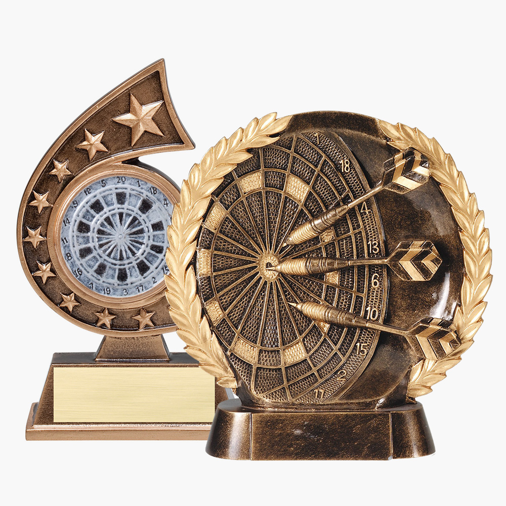 Darts Heavyweight Trophy Award Antique Bronze Gold 350mm FREE Engraving Renegade