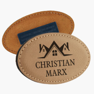 Personalized Leatherette Oval Name Tags