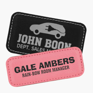 Personalized Leatherette Rectangular Name Tags