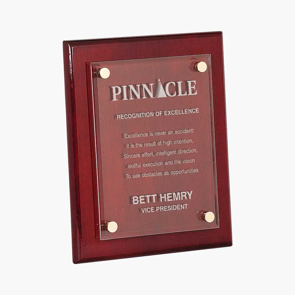 Personalized Floating Acrylic Rosewood Plaque
