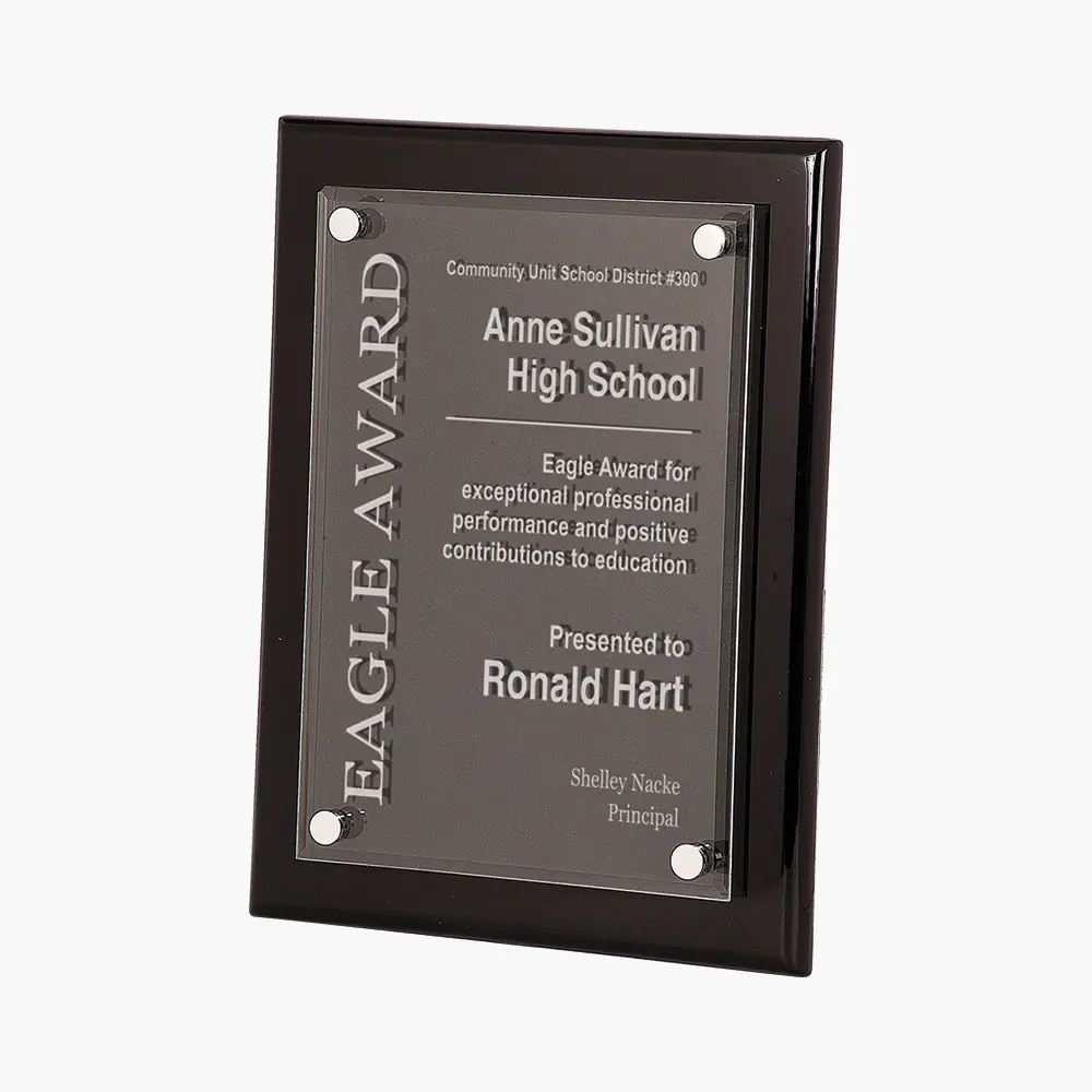 Personalized Floating Acrylic Black Plaque