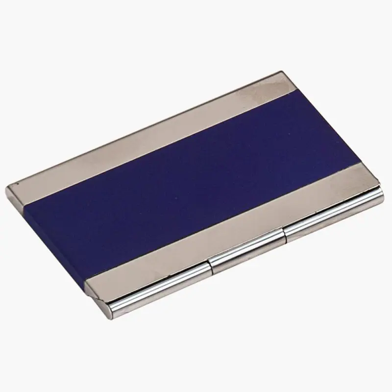 Engraved Metal Business Card Case - Wood