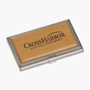 Engraved Metal/Wood Business Card Case