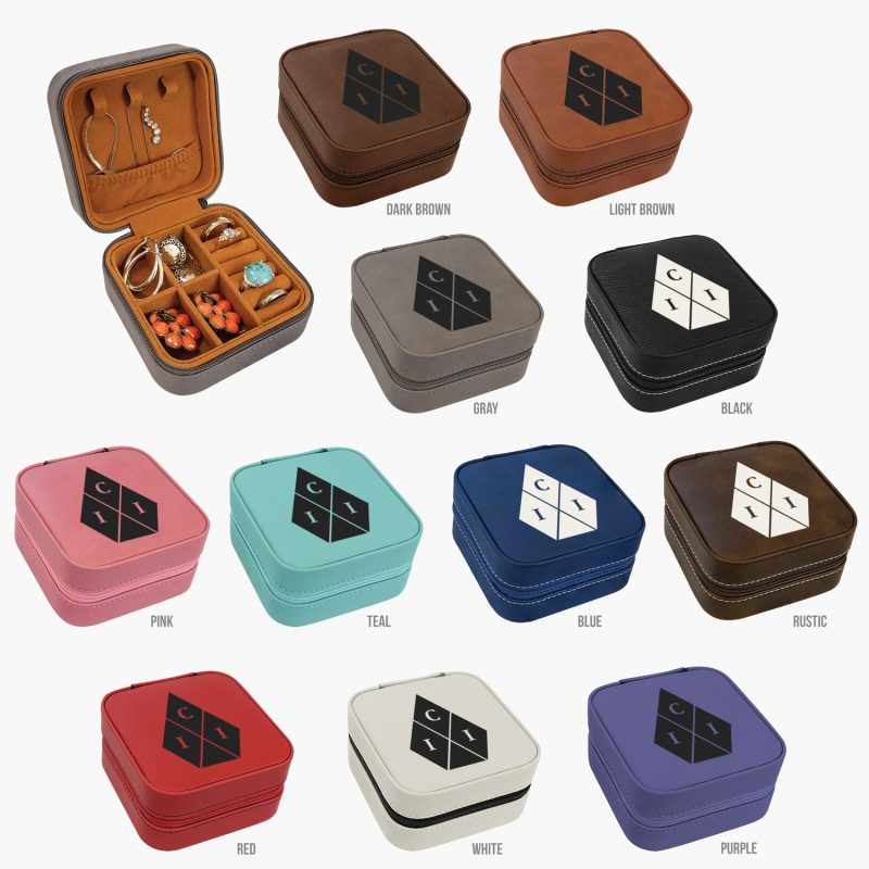Personalized Leatherette Square Jewelry Box - Image 2