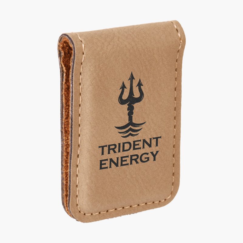Engraved Leatherette Money Clip