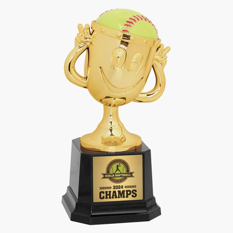 Custom Happy Softball Trophy Cup
