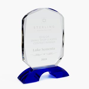 Engraved Crystal Cobalt Award