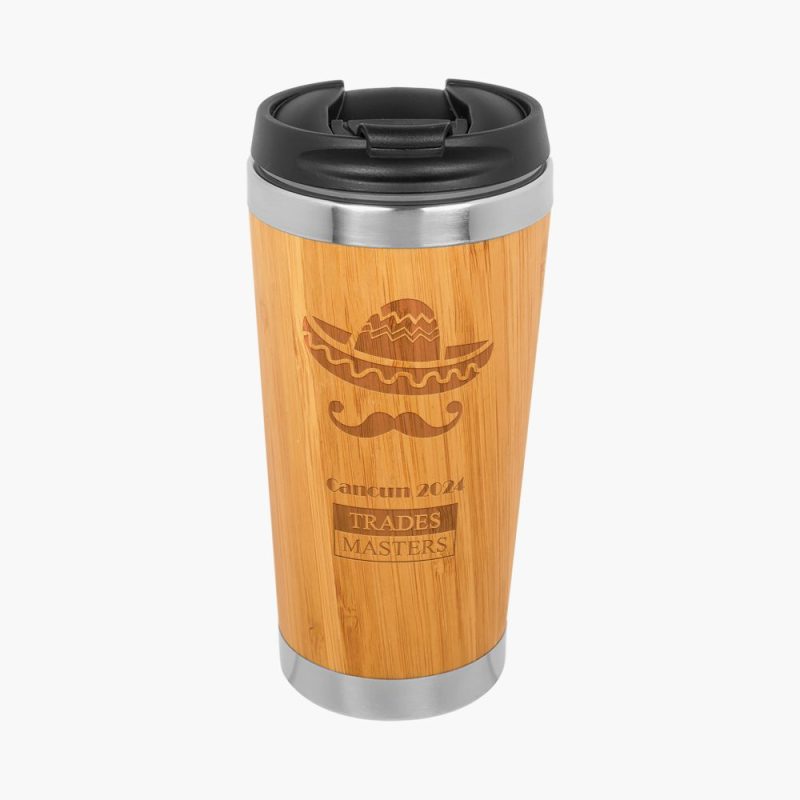 Engraved Bamboo Stainless Steel Tumbler