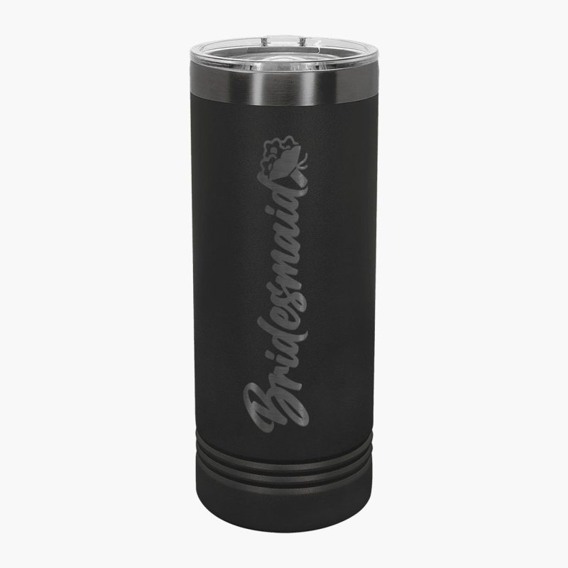 Engraved Phantom Black Stainless Steel Insulated 22oz Skinny Tumbler - Image 2