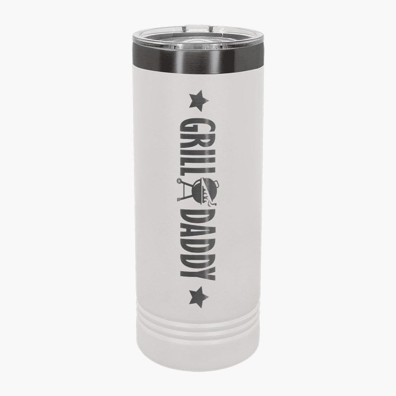 Engraved Phantom Black Stainless Steel Insulated 22oz Skinny Tumbler