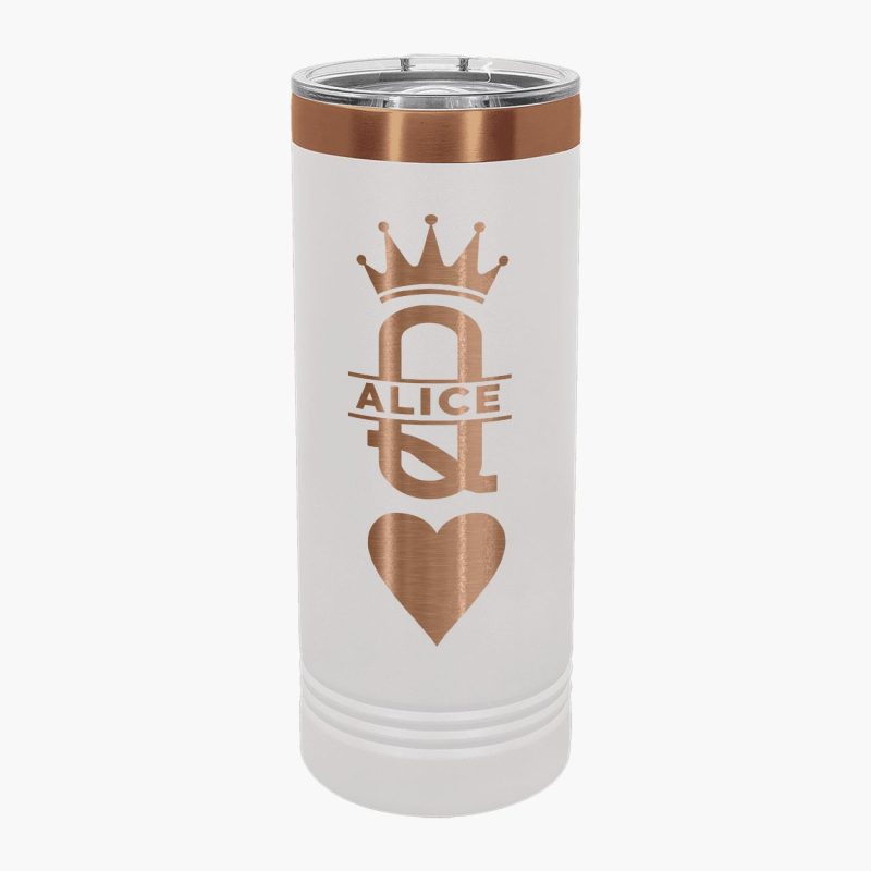 Engraved Rose Gold Stainless Steel Insulated 22oz Skinny Tumbler
