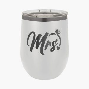 Engraved Phantom Black Stainless Steel 12oz Stemless Wine Tumbler