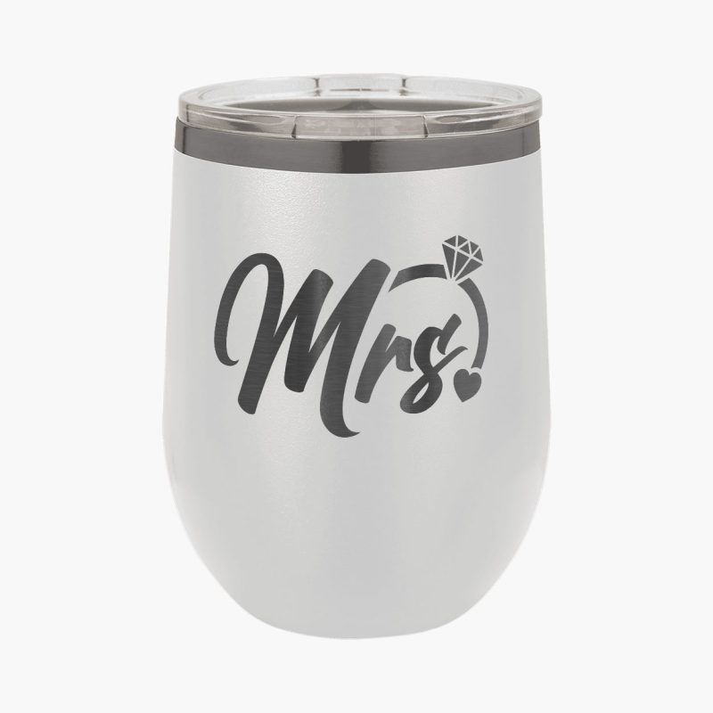Engraved Phantom Black Stainless Steel 12oz Stemless Wine Tumbler