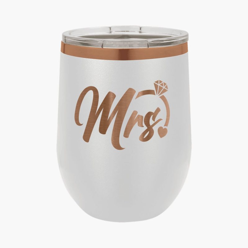 Engraved Rose Gold Stainless Steel 12oz Stemless Wine Tumbler - Image 2