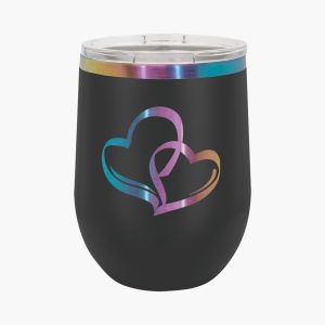 Engraved Prismatic Stainless Steel 12oz Stemless Wine Tumbler