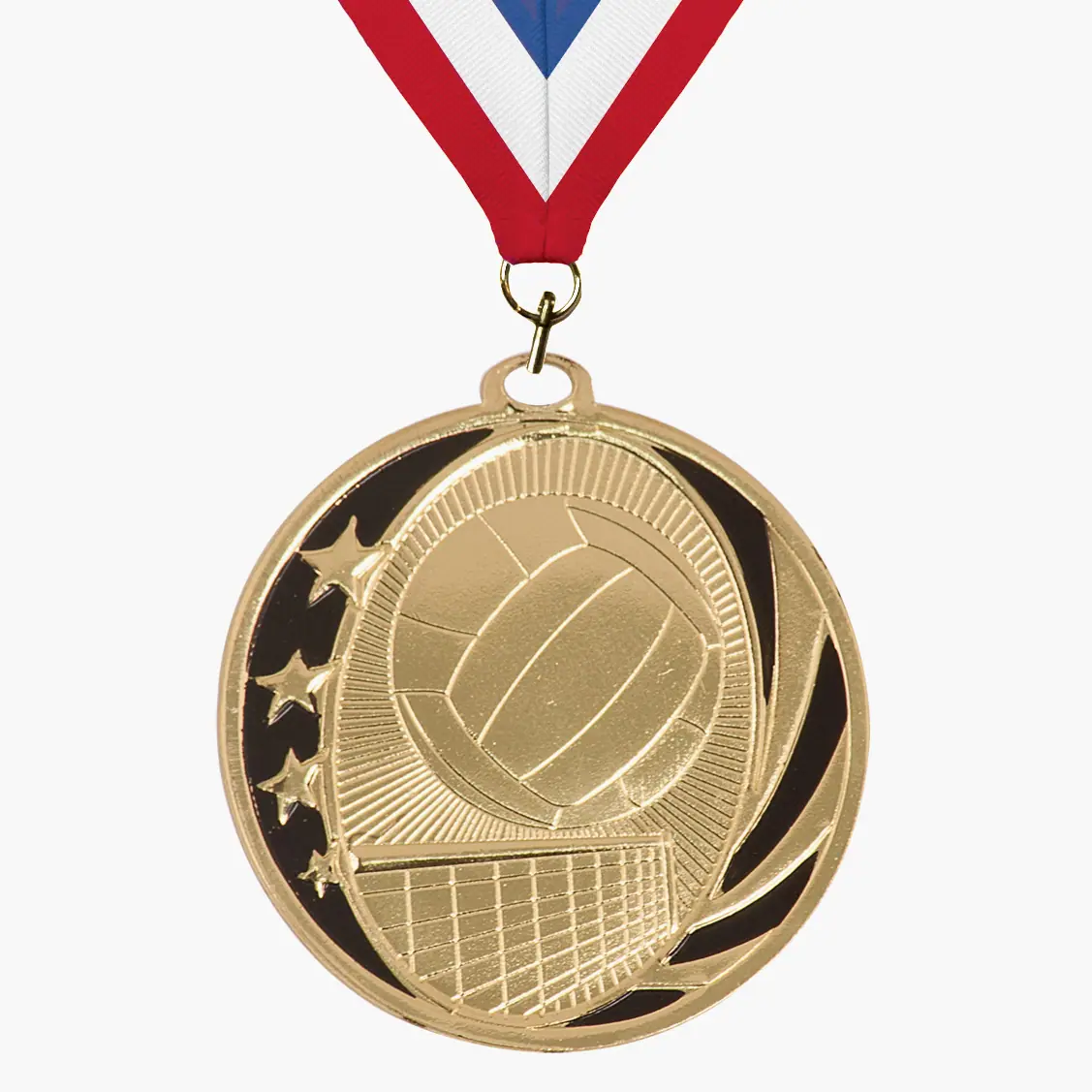 Stars and Stripes Engraved Volleyball Medal