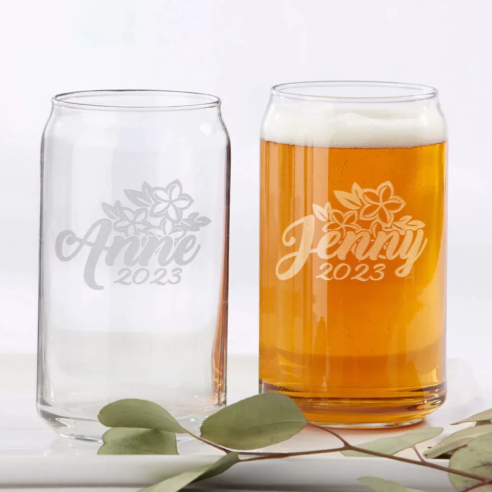 beer can glass personalized